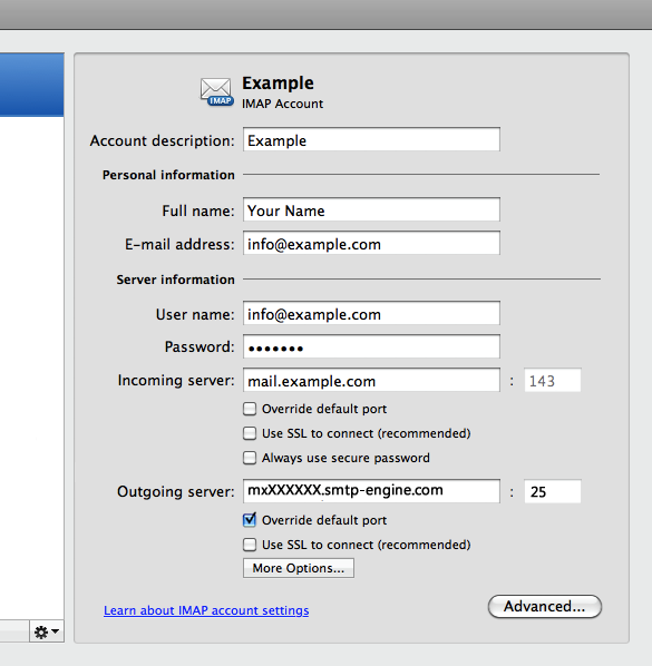 mac mail settings for outlook